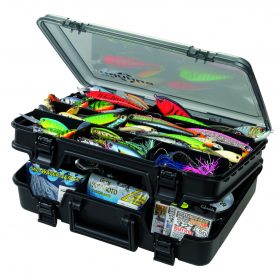   Sakura SK-9370 tackle box / kunstaasbox / 38 x 27 x 12 / zwarte en rookkleur