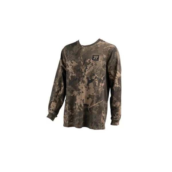 Nash ZT Lite Luxe Long Sleeve T Shirt Camo Hosszú Ujjú Póló 3XL