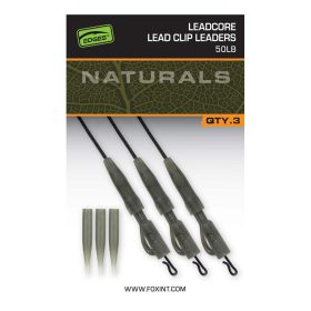   Fox Edges Naturals 50lb Leadcore Lead Clip Leaders Boilie Rig 3st
