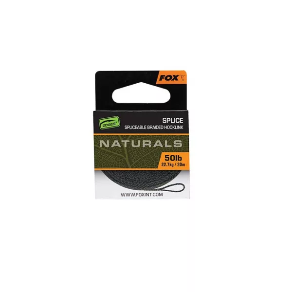 Fox Edges Naturals Groen Gevlochten onderlijn 50lb 20m