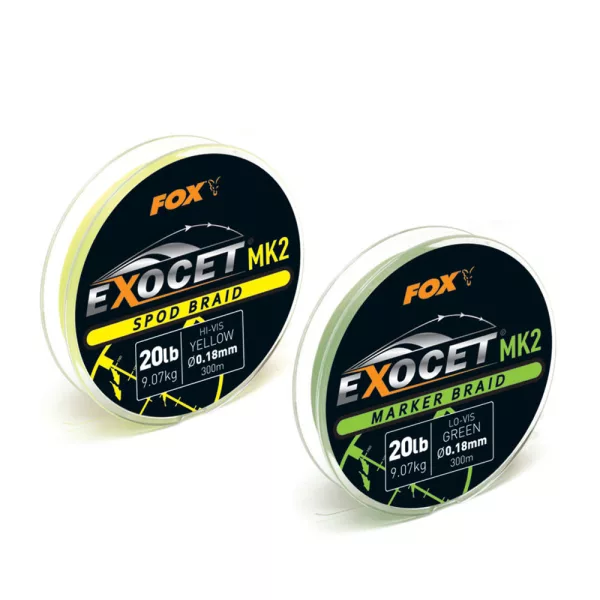 Fox Exocet® MK2 Spod & Marker Braid Spod Yellow Gevlochten Lijn 0.18mm/20lbx300m