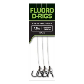   Fox Carp Ready Rigs Fluoro D Rig 6 Met Oog, Met Weerhaak Voorgeknoopte Haak 3st