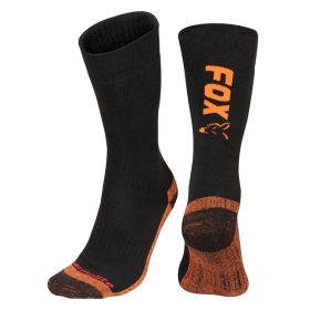   Fox Collection Thermolite Long Socks Black-Orange Sokken 44-47