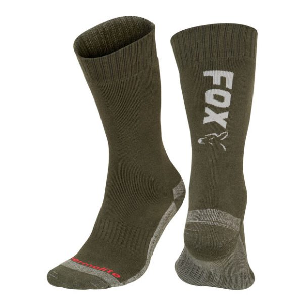 Fox Collection Thermolite Long Socks Green-Silver Sokken 40-43