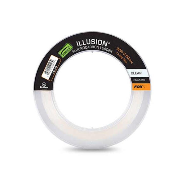 Fox Illusion Leader Transparant Fluorocarbon Voorslaglijn 0,50mm 50m