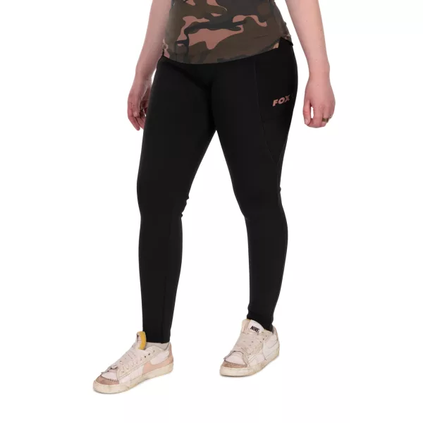 Fox Womens Black Lined Leggings Aláöltöző Nadrág L
