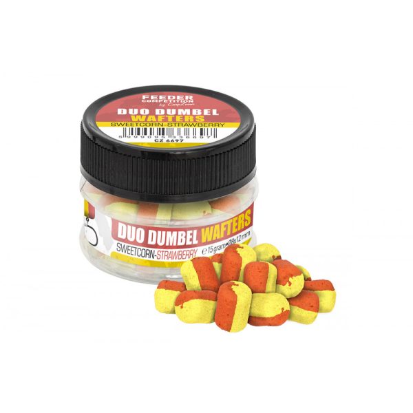 Feeder Competition Duo Dumbel Zoete Maïs-Aardbei 10x14mm Wafters 15gr