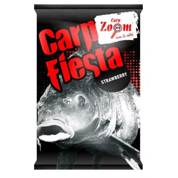 Carp Zoom CZ Carp Fiesta lokvoer, aardbei, XXL karper, rood, 1kg
