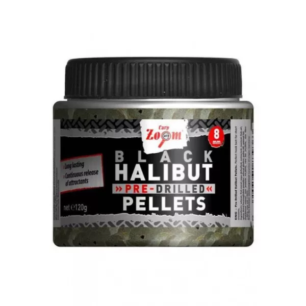 Carp Zoom CZ Zwarte geboorde heilbot haakpellet, 20 mm, heilbot, 120 g