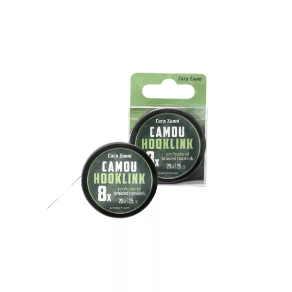 Carp Zoom Camou 8X Camouflage 20m 15lb Gevlochten Onderlijn
