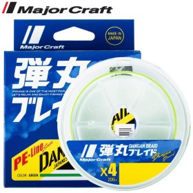   Major Craft Dangan Braid X4 0,12mm 150m Fluo Green Fonott Zsinór