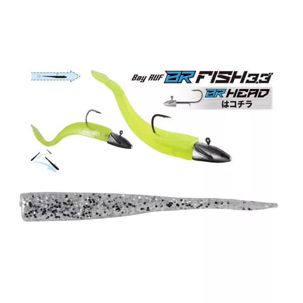 Duo Bayruf BR Fish 8,4cm S035 UV Silver Plastic Aas 7st