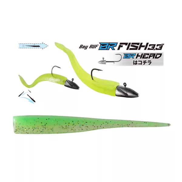 Duo Bayruf BR Fish 8,4cm S044 Lime Gold Plastic Kunstaas 7st