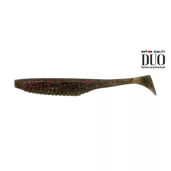 Duo Realis Versa Shad 7,6cm F018 Green Pumpkin Red Flake Plastic Kunstaas 10 stuks