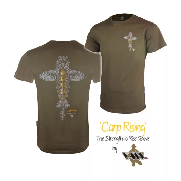 Vass-Tex Carp Rising Khaki Póló M