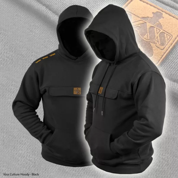 Vass-Tex Culture Fishing Fekete Kapucnis Pulóver 3XL