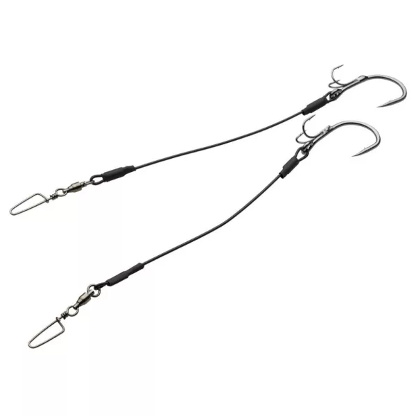 KINETIC Big Fish Stinger 200lbs 200mm #9/0 Zwart 2 stuks Schroef rig