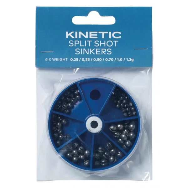 KINETIC Split Shot Lead Sinkers Assortment Loodhagelset