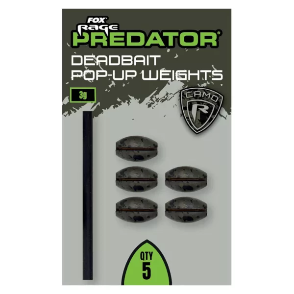 Fox Rage Predator Camo Deadbait Pop-up Weights Riggewicht 5gr 5st