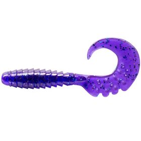   FISHUP Fancy Grub 5,08cm (10st.), #060 - Donker Violet/Pauw & Zilver Plastic kunstaas