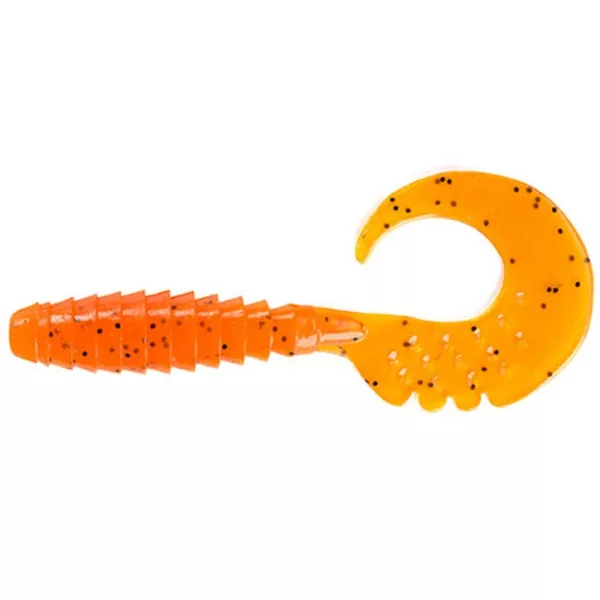 FISHUP Fancy Grub 6,35cm (10st.), #049 - Oranje Pompoen/Zwart Plastic kunstaas