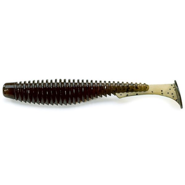 FISHUP U-Shad 5,08cm (10pcs.), #043 - Watermelon Brown/Black Plastic kunstaas
