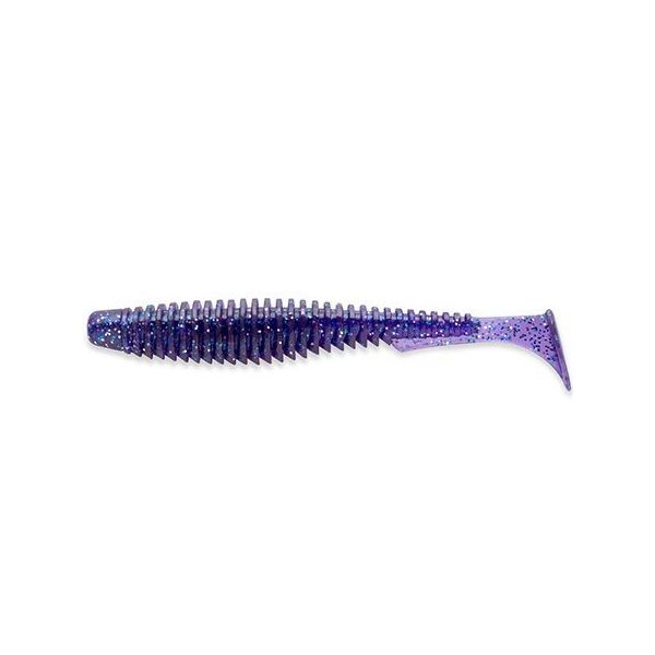 FISHUP U-Shad 5,08cm (10pcs.), #060 - Dark Violet/Peacock & Silver Plastic kunstaas