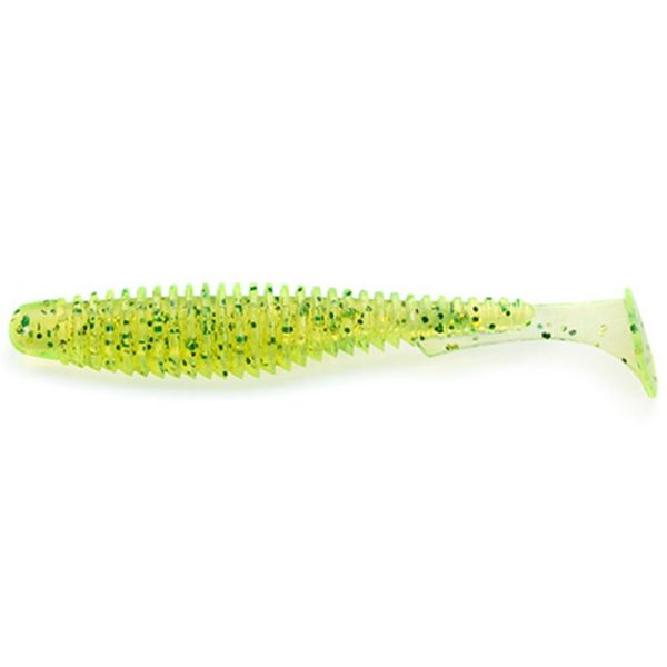 FISHUP U-Shad 6,35cm (9pcs.), #026 - Flo Chartreuse/Green Plastic kunstaas