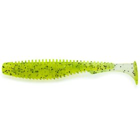   FISHUP U-Shad 7,62cm (9pcs.), #055 - Chartreuse/Black Plastic kunstaas