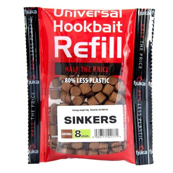 Fjuka Sinkers Mixex Colours 8mm Zinkend Aas Navulverpakking 50gr
