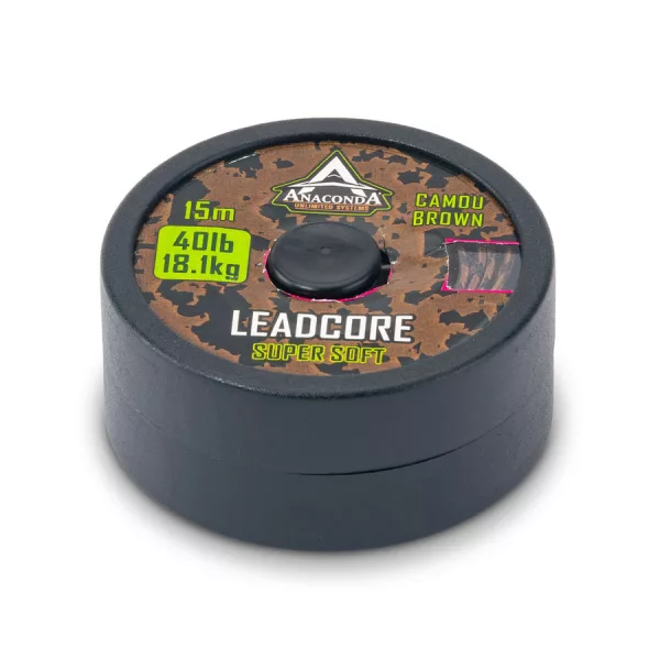 Anaconda Super Soft Leadcore Barna 15m 60lb Fonott Előkezsinór
