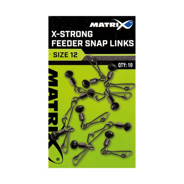 Matrix X-Strong Feeder Bead Snap Links 12 Wartels 10st