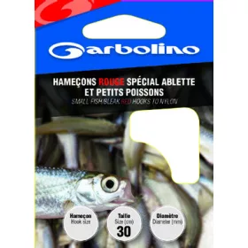   GARBOLINO SMALL FISH/BLEAK RED HTN 22 (SIZE 22 LINE 0,07mm) voorgebonden haak