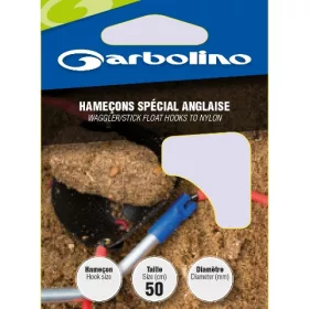   Garbolino Waggler/Stick Drijver Haken Aan Nylon 18 Met plaatje, Met weerhaak Voorgeknoopte Monofilament haak 10 stuks