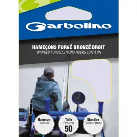   Garbolino Bronzed Forged Strong Hooks To Nylon 12 met spade, weerhaak monofil voorgeknoopte haak 10 stuks
