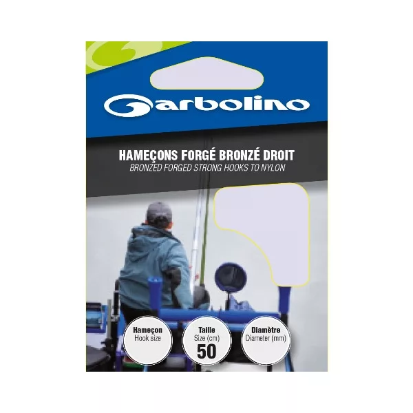 Garbolino Bronzed Forged Strong Hooks To Nylon 6 met spade, weerhaak monofil voorgeknoopte haak 10 stuks