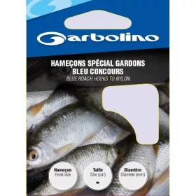   Garbolino Blue Roach Hooks To Nylon 16 Plaatjes, Barbed Monofilament Voorgeknoopte Haak 10 stuks
