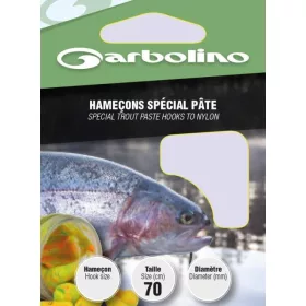   Garbolino Forelpasta Haken Aan Nylon 4 Met plaatje, Met weerhaak Voorgeknoopte Monofilament haak 10 stuks
