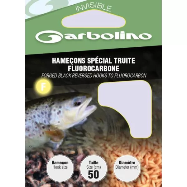 Garbolino Blauwe Omgekeerde Haken Aan Nylon 8 Met plaatje, Met weerhaak Voorgeknoopte haak 10 stuks