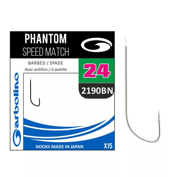 Garbolino Phantom Speed Match 2190BN 16 Bladhaak, met weerhaak Fijne Vishaak 15st