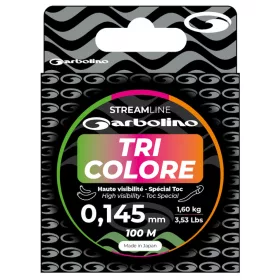   Garbolino - STREAMLINE TOC TRI-COLORE HAUTE VISIBILITE - 100M - Hoofdlijn - Monofilament lijn - Forel lijn