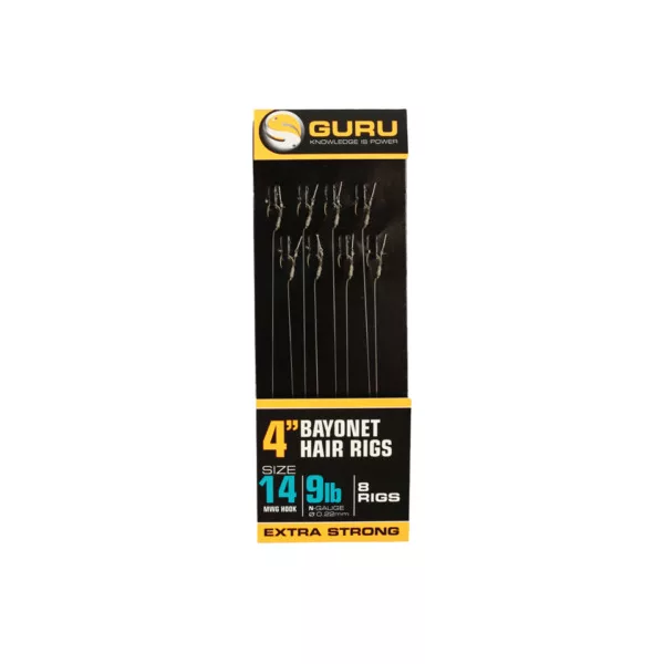 Guru Bayonet Ready Rigs 4 voorgeknoopte haak - 10 cm - 16MWG - 9lb - 0,19mm