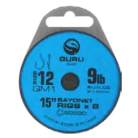   Guru QM1 Bayonet Ready Rigs 15 voorgeknoopte haak - 38 cm - QM1