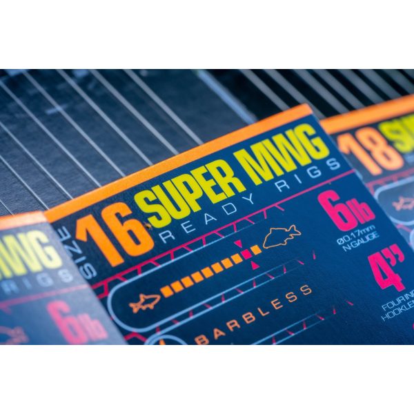 Guru SMWG Bait Bands 16 weerhaakloze, met oog monofilament voorgeknoopte haak 8 stuks