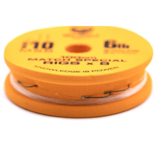Guru Match Special Rig 10 Haak met weerhaak, met plaatje, monofil voorgeknoopte haak 8 stuks
