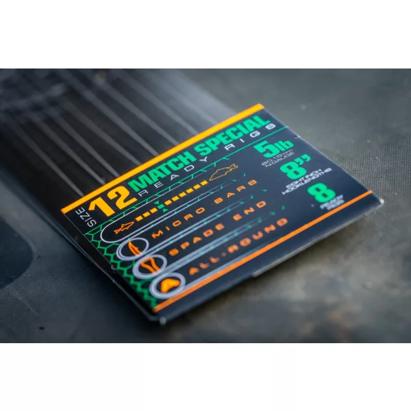 Guru Match Special Rig 12 Voorgeknoopte monofilament haak met weerhaak en oog 8 stuks