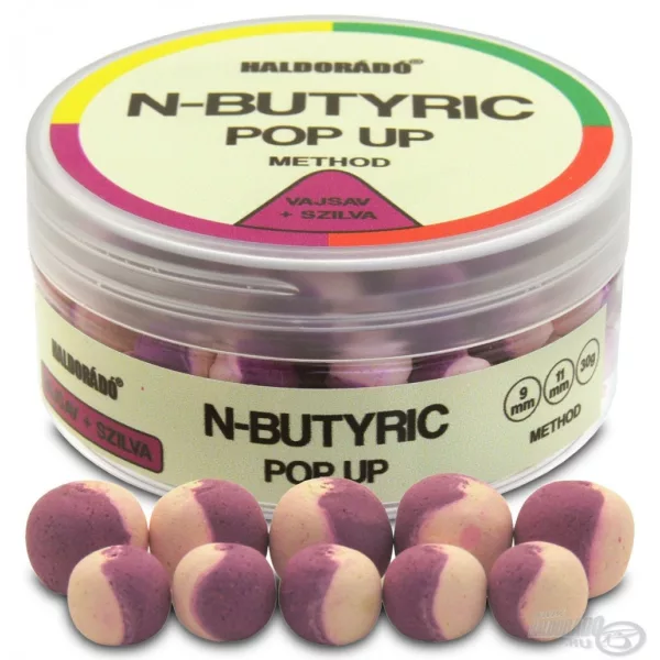 Haldorádó N-Butyric Pop Up Method 9, 11 mm - Boterzuur + Pruim