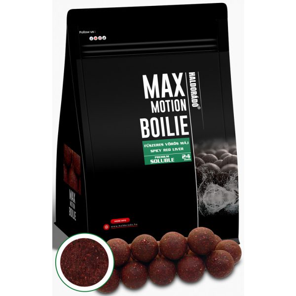 Haldorádó Max Motion Boilie Premium Soluble Pittige Rode Lever 800gr 24mm Boilie