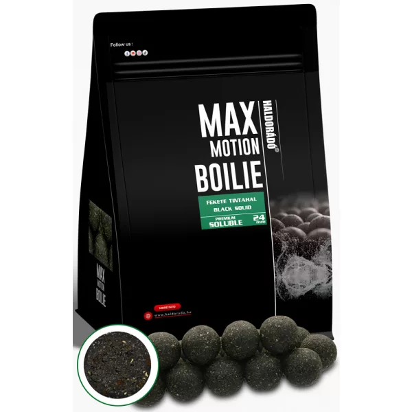 Haldorádó Max Motion Boilie Premium Soluble Zwarte Inktvis 800gr 24mm Boilie