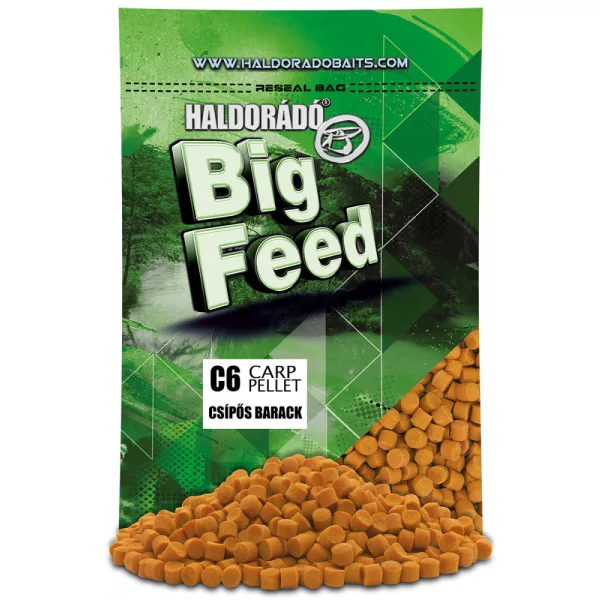 Haldorádó Big Feed C6 Pellet Pittige Perzik 700gr 6mm Voerpellet